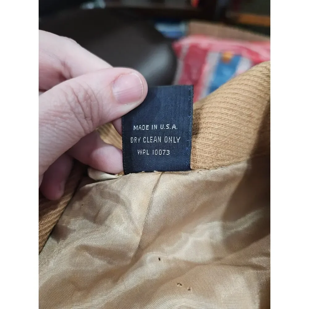 Vintage Robert Bruce Shelby Division Tan Wool Lined Shacket Button Front Men’s L